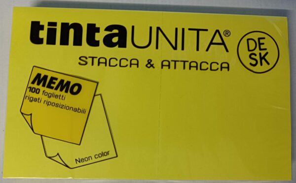 Stacca & attacca memo riposizionabili mm 125x75 giallo neon 51173
