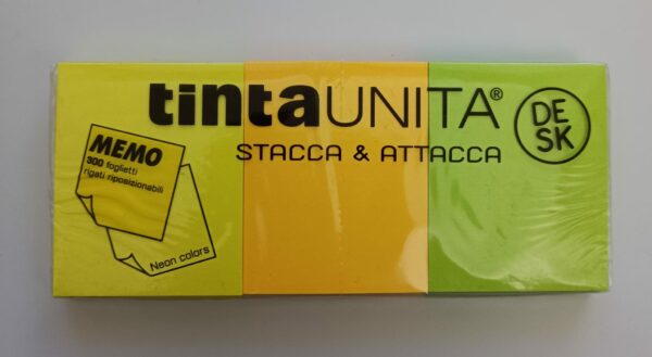 Stacca & attacca memo riposizionabili mm 35x50 3 x colori neon 99601