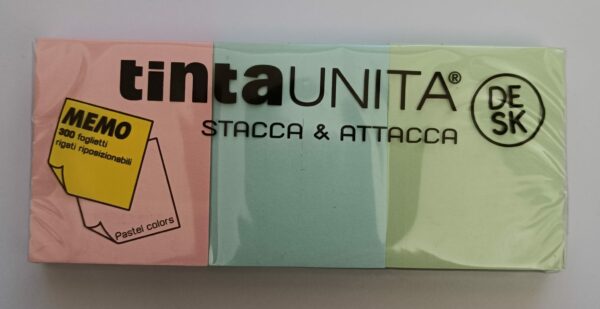 Stacca & attacca memo riposizionabili mm 35x50 3 x colori pastel 99600