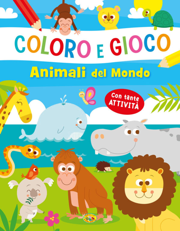 Animali del mondo. coloro e gioco. ediz. a colori