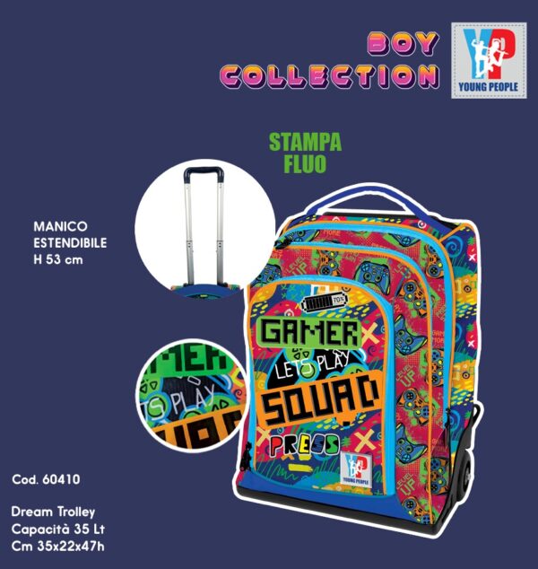 Trolley Dream Boy Collection Gamer capacità 35 lt