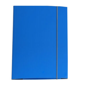Cartellina con elastico - cartone plastificato - 3 lembi - 25x34 cm - Azzurro
