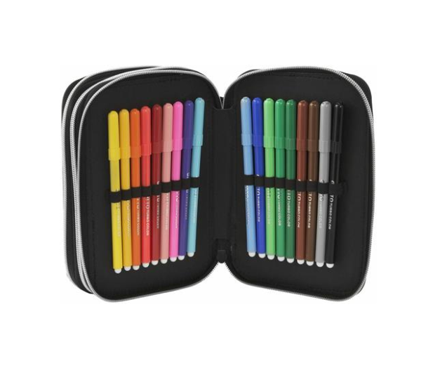 Astuccio Corredo 3 Zip Sporty Victory Fortnite con Penna Frixion