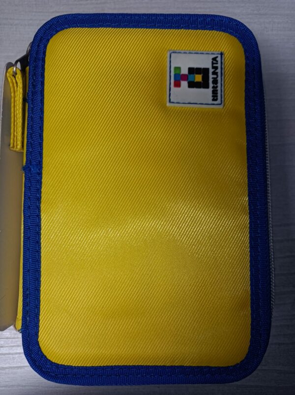 ASTUCCIO BASIC 3 ZIP TINTA UNITA GIALLO-BLU