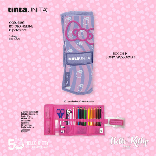 Astuccio a Rotolo Freetime TintaUNITA Hello Kitty lilla/mele