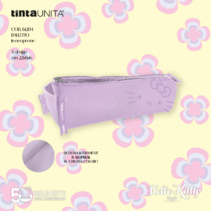 Astuccio bauletto in neoprene TintaUNITA Hello Kitty - cm 22x6x6 - lilla