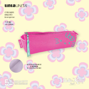 Astuccio bauletto in neoprene TintaUNITA Hello Kitty - cm 22x6x6 - fucsia