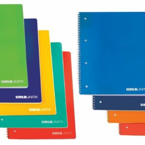 Quaderno maxi spiralato TINTA UNITA con fori - 5 mm - 70 ff