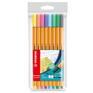Fineliner Point 88 - tratto 0,4 mm - colori assortiti pastel - Stabilo - conf. 8