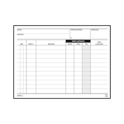 Blocco rapporto lavori - 50/2 copie autoricalcanti - DU1679C0000 - Data Ufficio