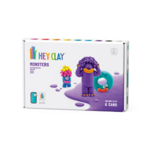 Hey Clay - pasta da modellare colorata - Set Mostri 6 barattoli - 3+
