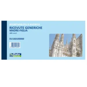 Blocco ricevute generiche madre figlia - 100 pagine - 10 x 21,5 cm - DU160100000
