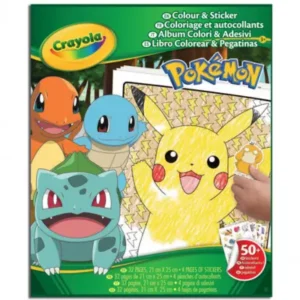 Album da Colorare con Sticker POKÉMON, 32 pagine e 4 fogli di adesivi