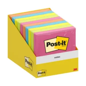 Blocco foglietti Post-it - 76 x 76 mm - colori fluo assortiti - 100 fogli