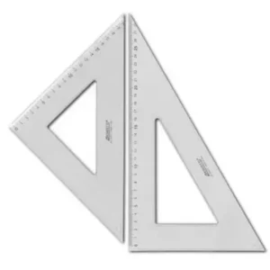 Squadra tecnica trasparente in Kristall-K 45°/30 cm + custodia trasparente