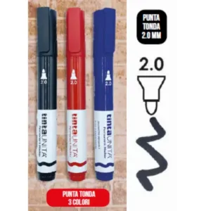 Pennarello indelebile punta tonda tratto 2 mm - nero