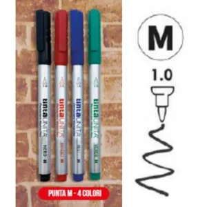 Pennarello indelebile punta M - 1.0 - 4 colori - asciugatura rapida