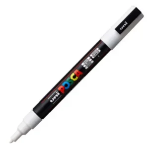 Marcatore a base d'acqua Uni Posca PC3M - punta fine da 0,9mm a 1,3mm - bianco