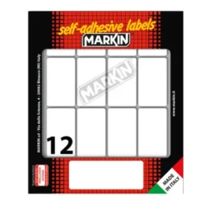 Etichette adesive - in carta - permanenti - 46 x 27 mm -12 et/fg-10 fogli-bianco